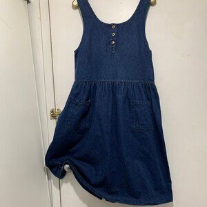VINTAGE MIZZ LIZZ MAXI SLEEVELESS DENIM DRESSESS SIZE 11/12